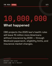 Card 2 of 3: Ten million stripped of coverage