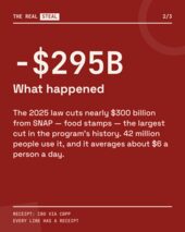 Card 2 of 3: The food assistance cut