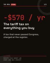 Card 1 of 3: The tariff tax on everything you buy