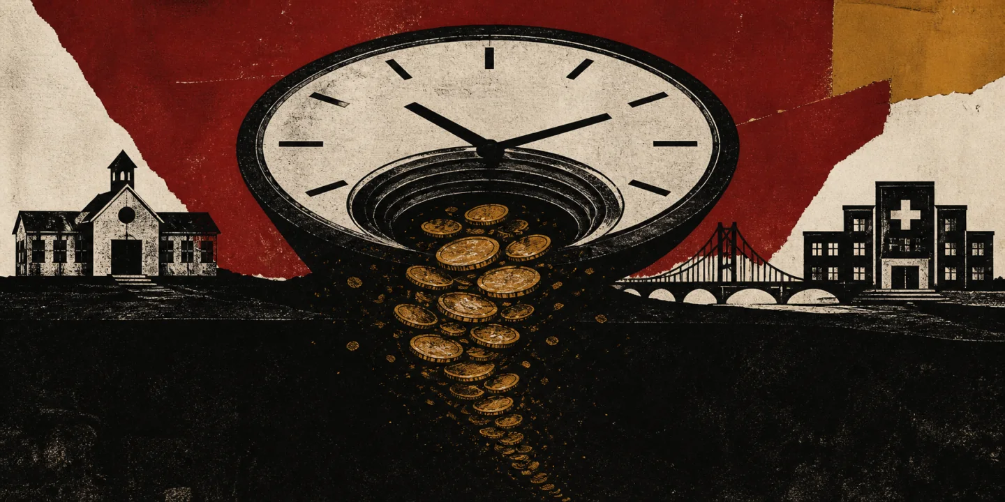 Editorial illustration for: The interest on their borrowing
